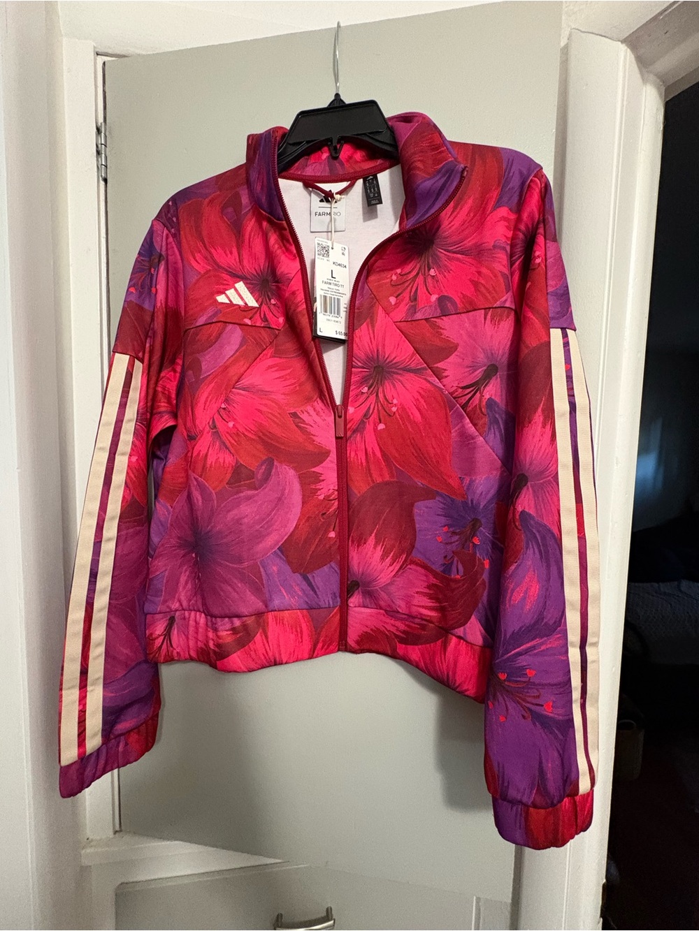 FARM Rio Floral Track Jacket in Pink & Purple